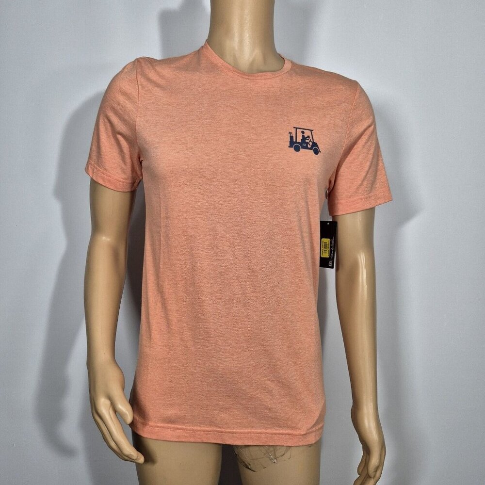 Travis Mathew Men's T-Shirt Size S Orange FallTee Golf Heather Melon (44)